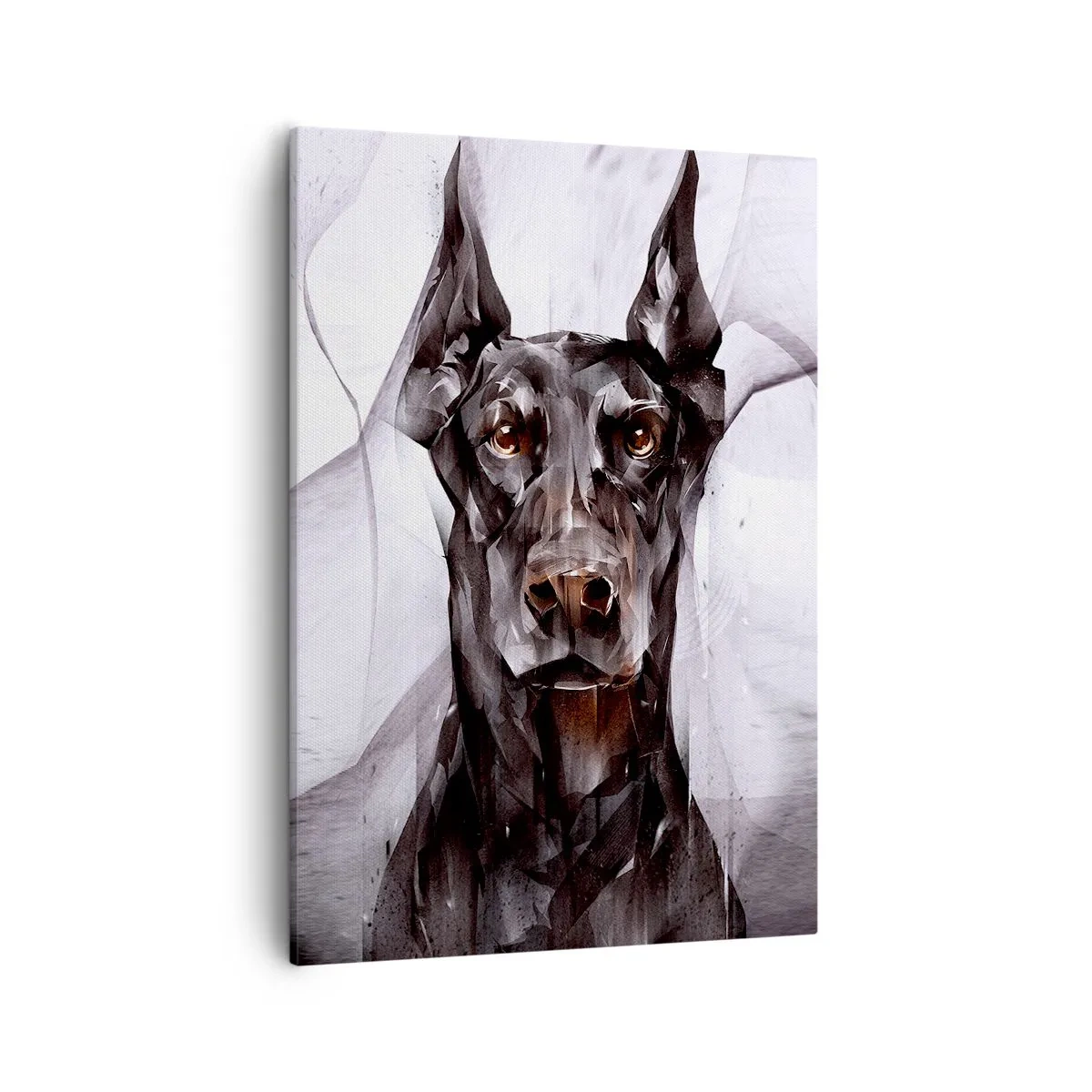 Quadro su tela - Stampe su Tela - Ritratto astratto di un cane in un approccio artistico - 50x70cm - Nobili natali - Decorazione murale moderna per soggiorno e camera da letto ARTTOR