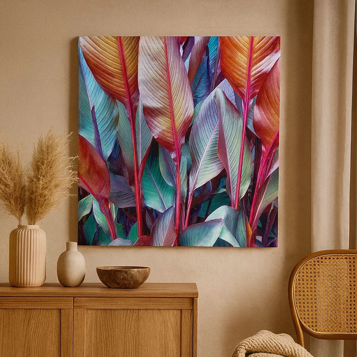 Quadro su tela - Stampe su Tela - Selva colorata - 30x30 cm