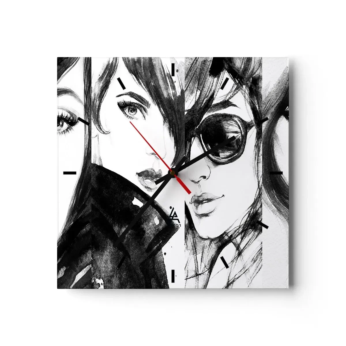 Orologio da parete - Orologio in Vetro - Bellezza moltiplicata - 40x40 cm