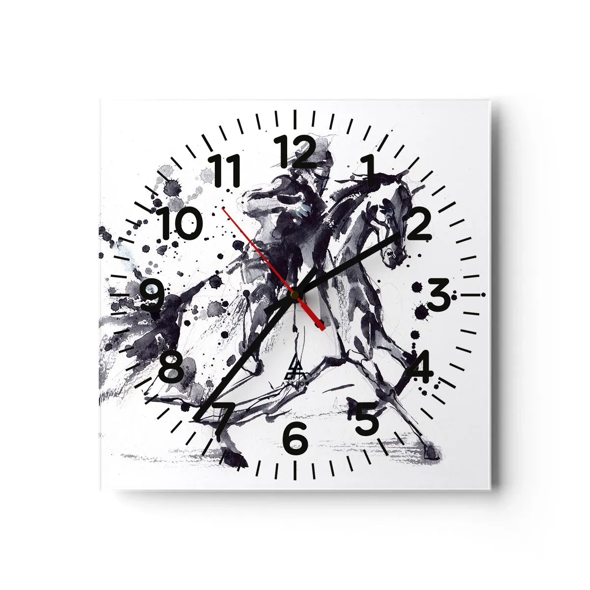 Orologio da parete - Orologio in Vetro - Il cavaliere nero - 40x40 cm