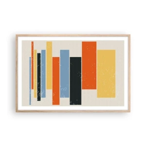 Poster in cornice rovere chiaro - Notazione musicale - 91x61 cm