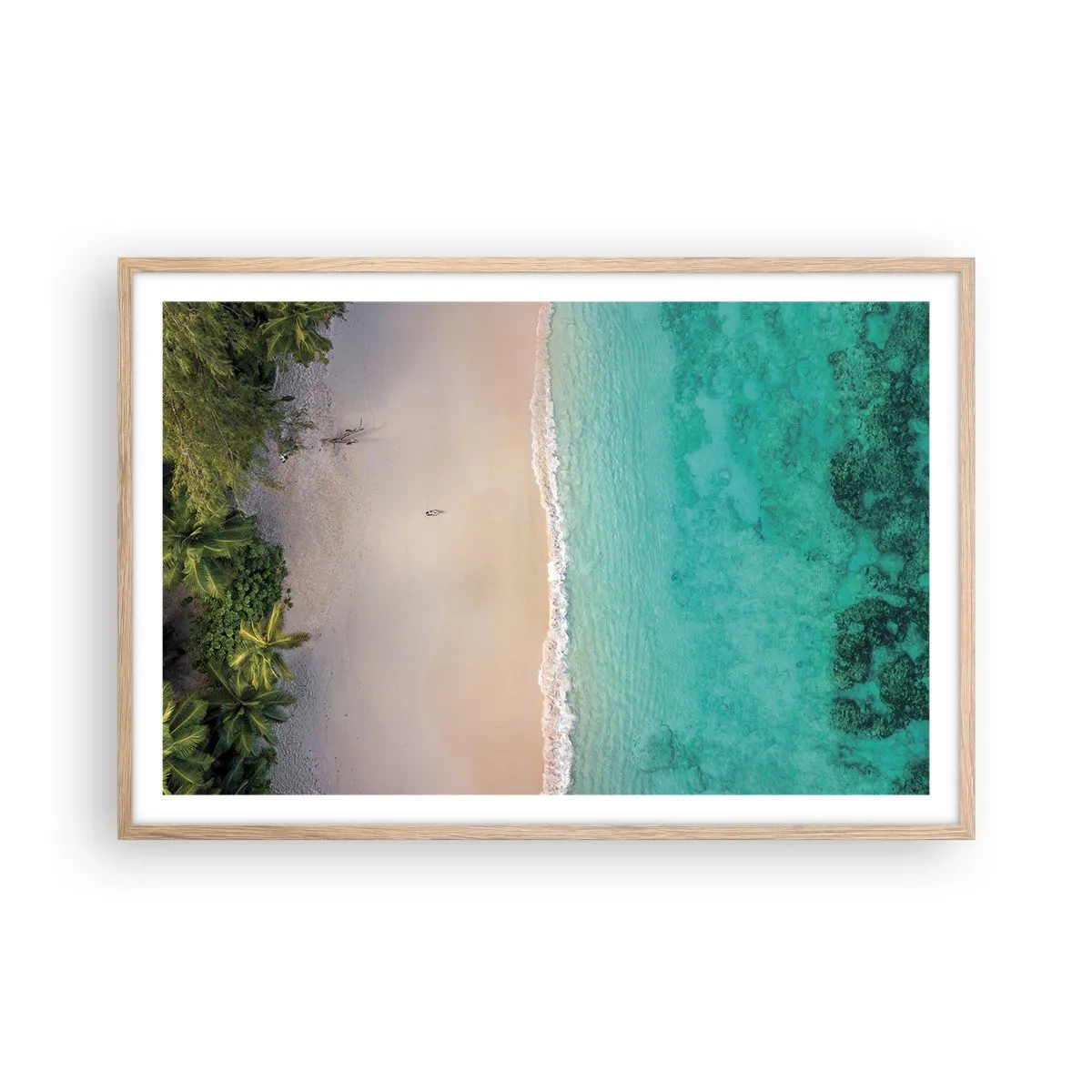 Poster in cornice rovere chiaro - Spiaggia del paradiso - 91x61 cm