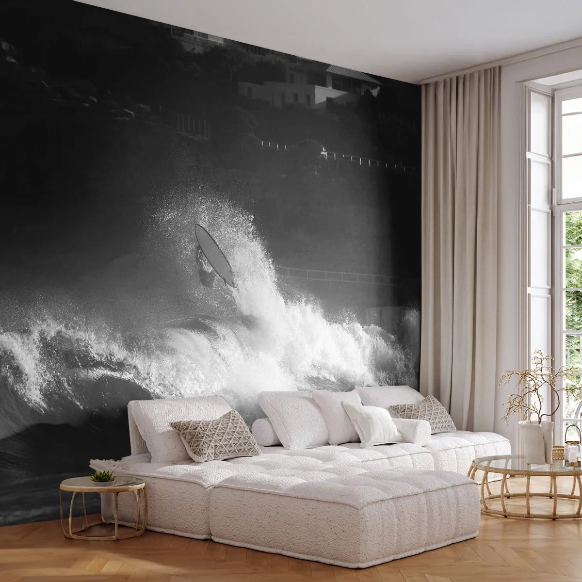 Fotomurali Premium Sand - Sfida accettata! - Fare surf, Onda, Sport acquatici - 250x175 cm