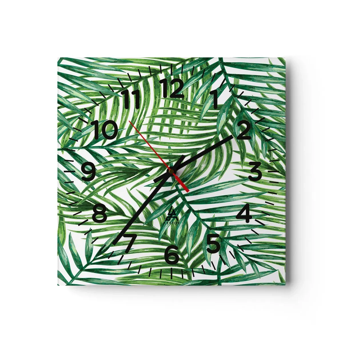 Orologio da parete - Orologio in Vetro - Sotto un baldacchino verde - 40x40 cm