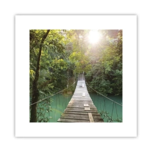 Poster - Sull'acqua azzurra verso il bosco azzurro - 30x30 cm