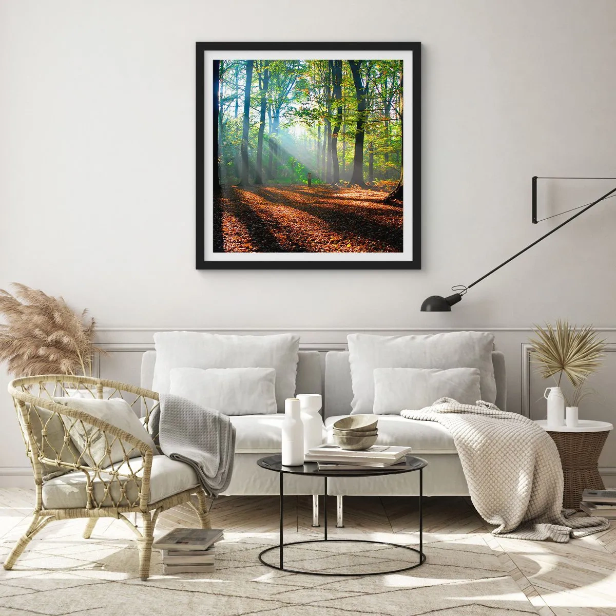 Poster in cornice nera - Luci e ombre - 60x60 cm