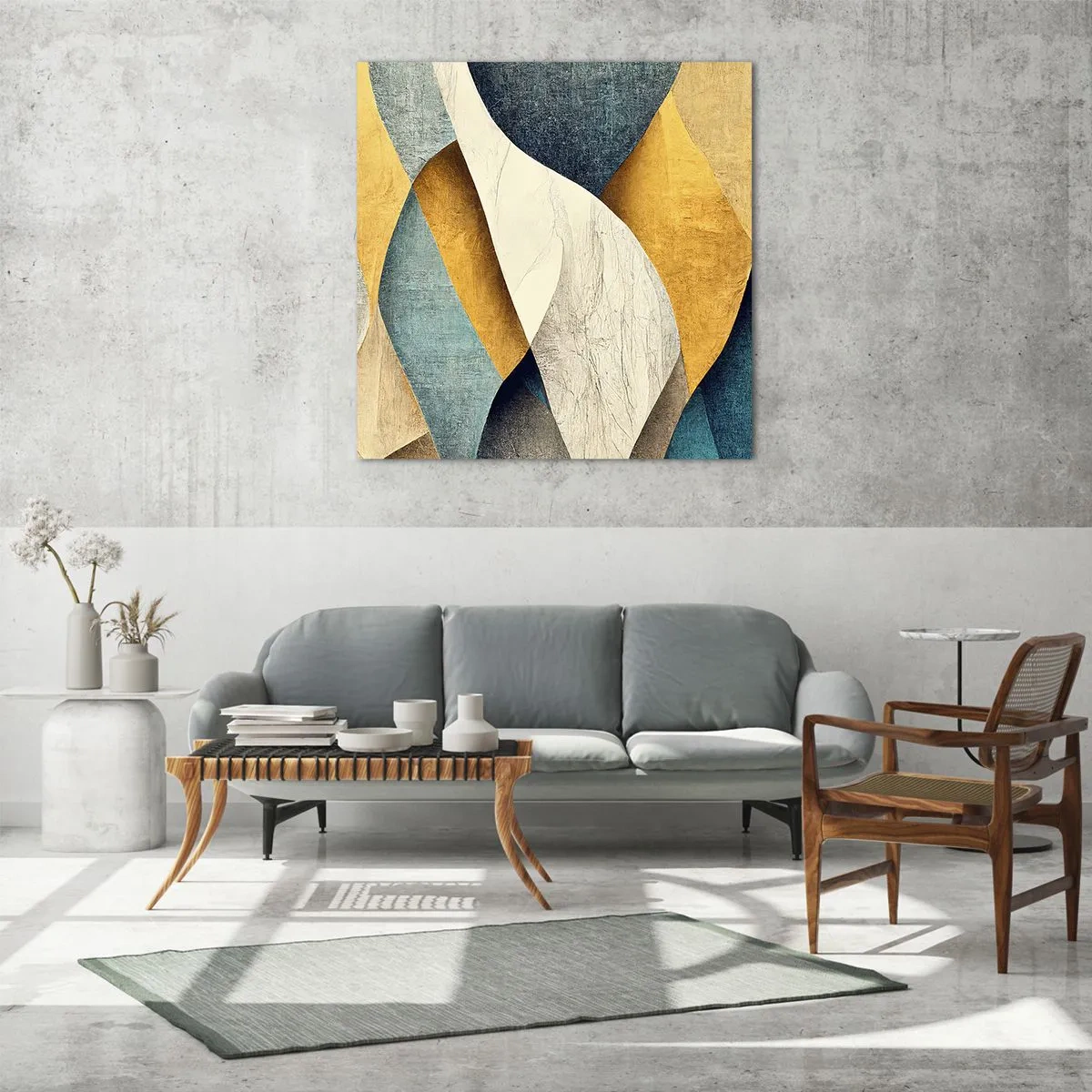 Quadro su vetro - Ritmo e ondulazioni - 70x70 cm