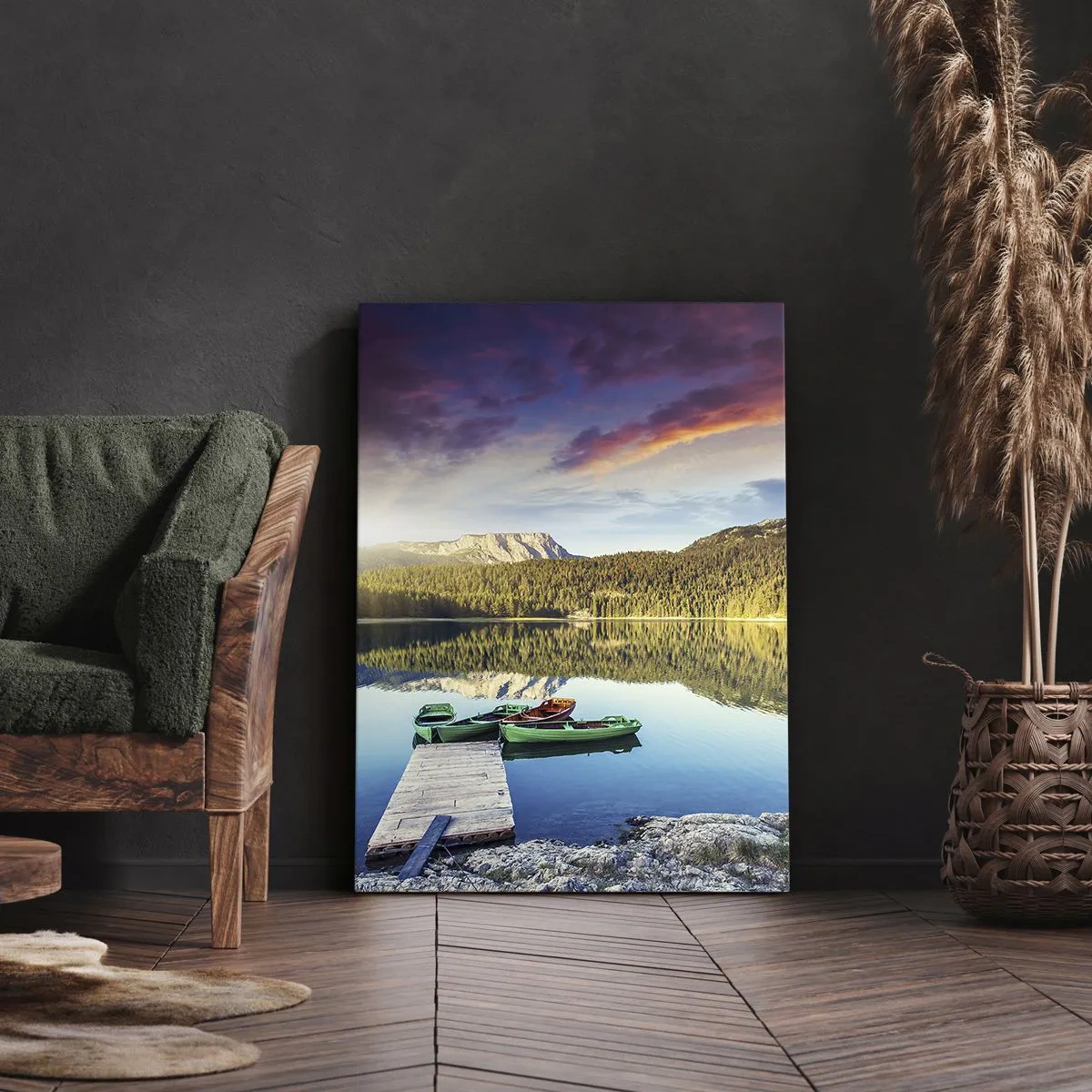 Quadro su tela - Stampe su Tela - Sull'acqua liscia come uno specchio - 65x120 cm
