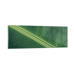 Quadro su vetro - La struttura del verde - 90x30 cm
