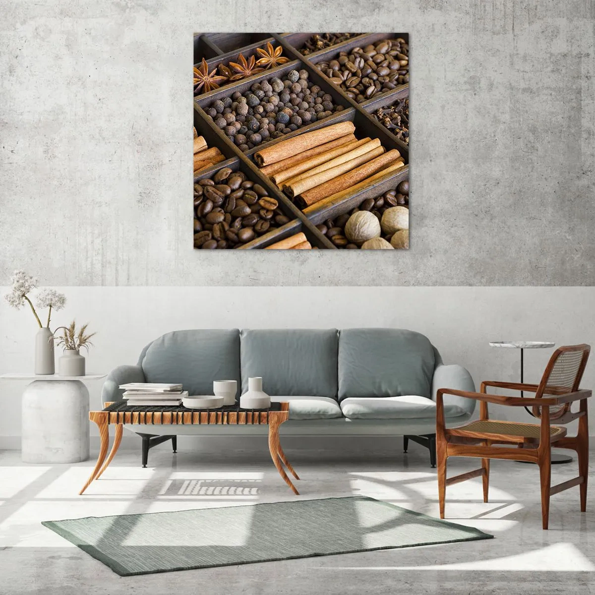 Quadro su vetro - Il tesoro degli aromi - 60x60 cm