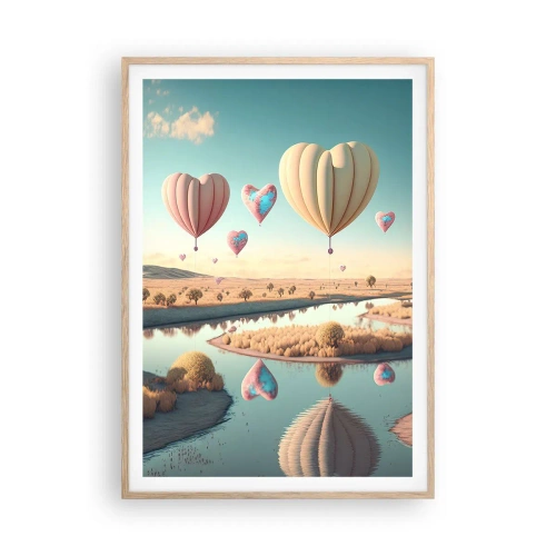 Poster in cornice rovere chiaro - L'amore permette di volare - 70x100 cm