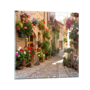 Quadro su vetro - Un'esplosione di fiori - 30x30 cm