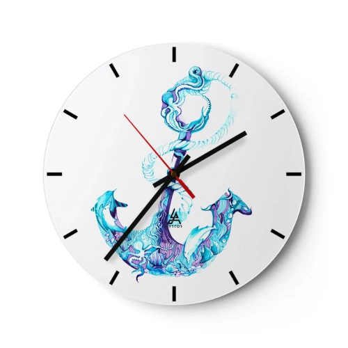 Orologio da parete - Orologio in Vetro - La confidente dei segreti del mare - 40x40 cm