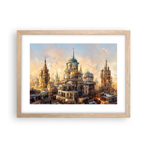 Poster in cornice rovere chiaro - La città delle città - 40x30 cm