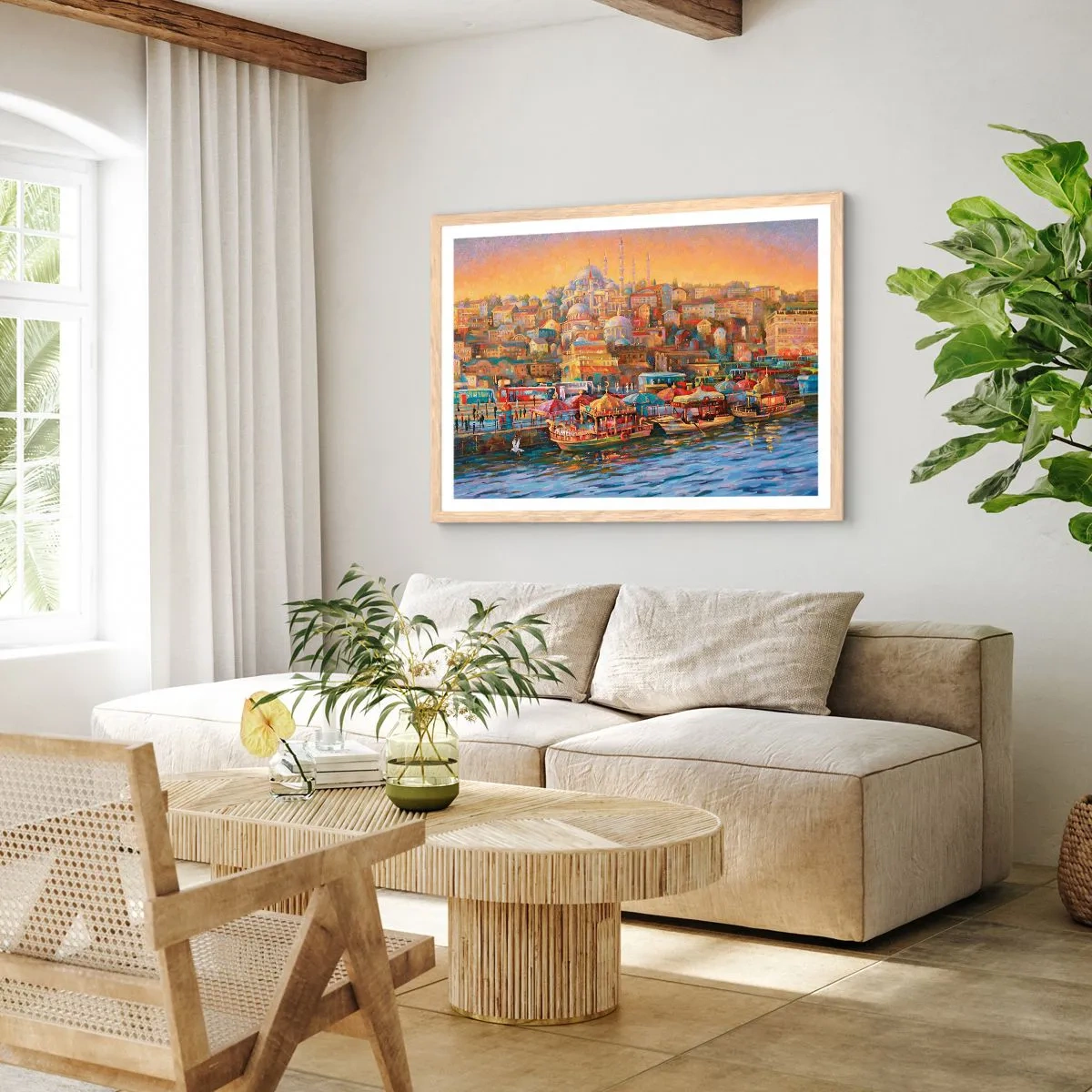 Poster in cornice rovere chiaro - Racconto da Istanbul - 100x70 cm