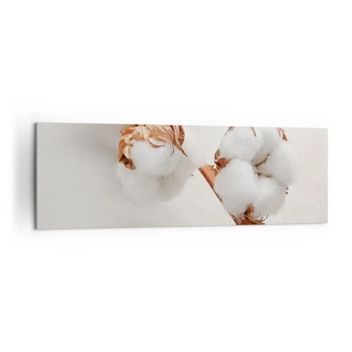 Quadro su tela - Stampe su Tela - Un rametto di cotone su uno sfondo sottile - 160x50cm - Semplicemente un abbraccio - Decorazione murale moderna per soggiorno e camera da letto ARTTOR