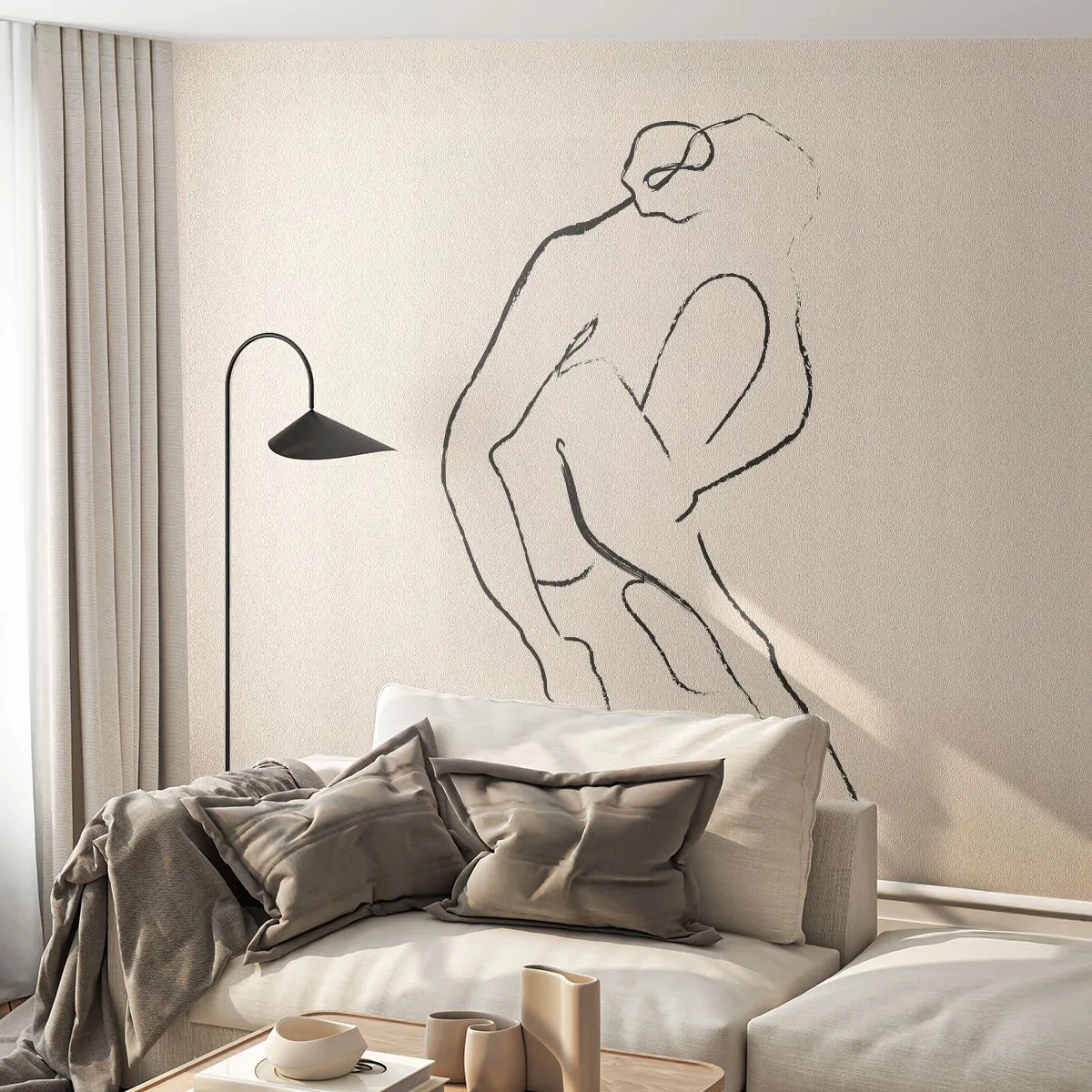 Fotomurali Premium Canvas - Schizzo intimo - Minimalismo, Atto, Donna - 250x175 cm