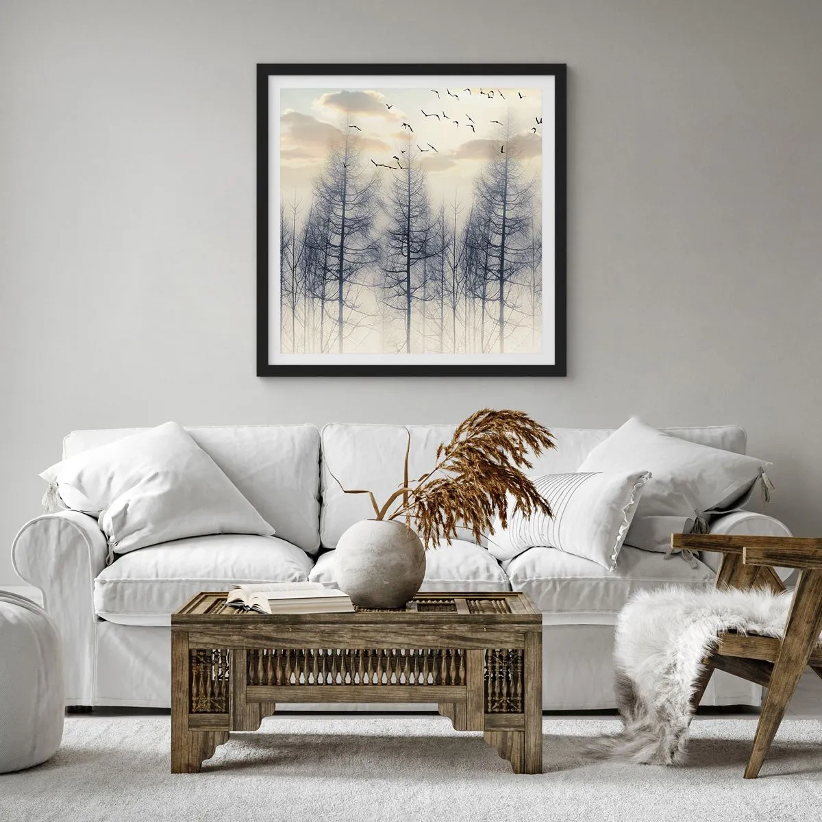 Poster in cornice nera - Lo spirito della foresta - 60x60 cm