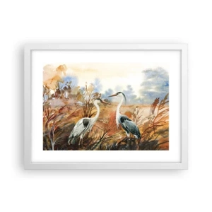 Poster in cornice bianca - Dove in autunno? - 40x30 cm