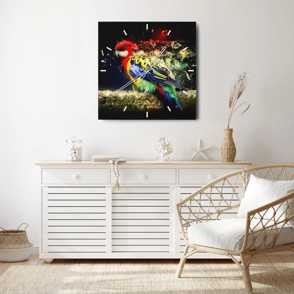 Orologio da parete - Orologio in Vetro - Messaggero di luce - 40x40 cm