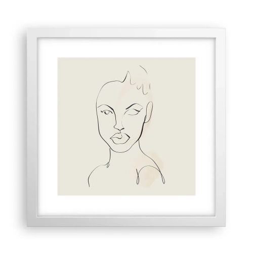 Poster in cornice bianca - Profilo di sensualità - 30x30 cm