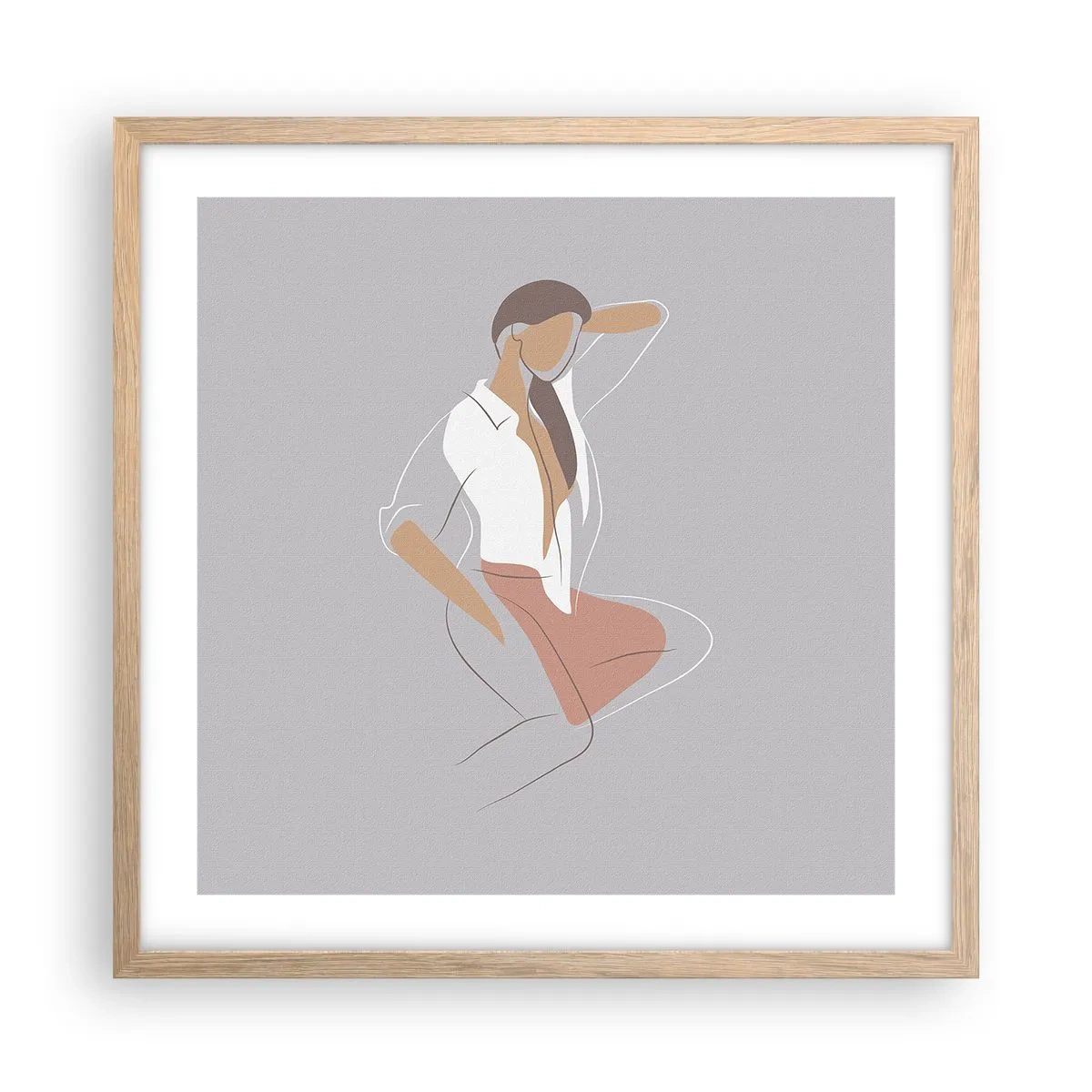 Poster in cornice rovere chiaro - Profilo di bellezza - 50x50 cm