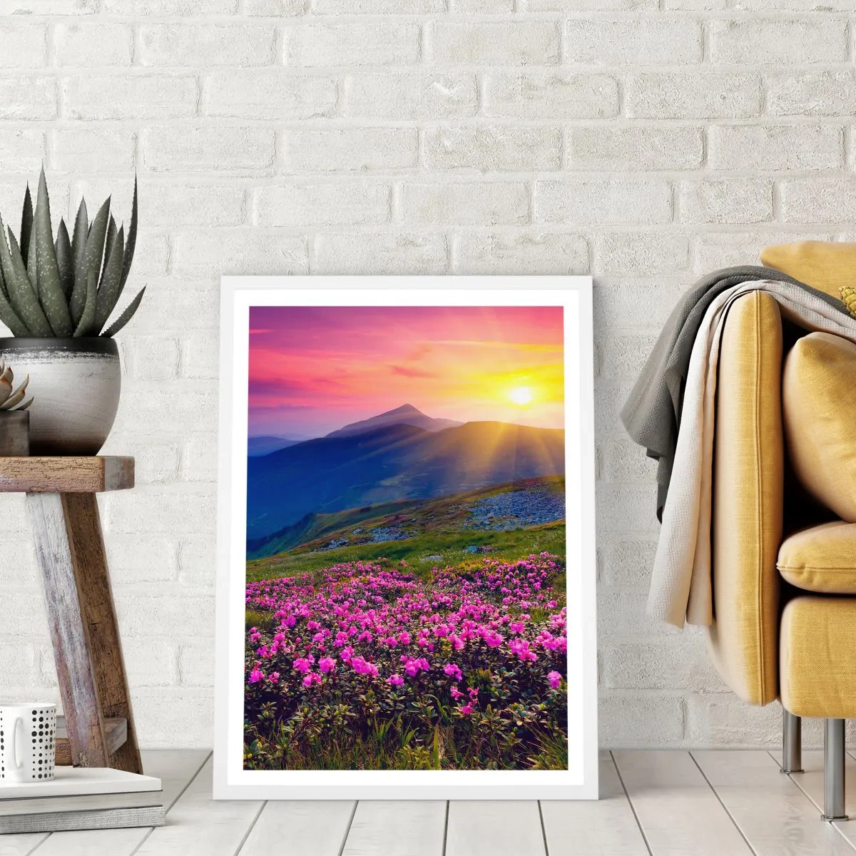 Poster in cornice bianca - Odore di mugo e profumo di erbe - 40x50 cm