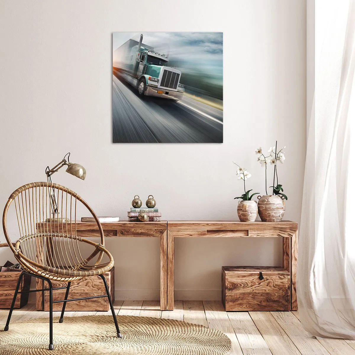 Quadro su tela - Stampe su Tela - Gigante americano in corsa - 30x30 cm