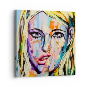 Quadro su tela - Stampe su Tela - Guardala dritto negli occhi - 30x30 cm