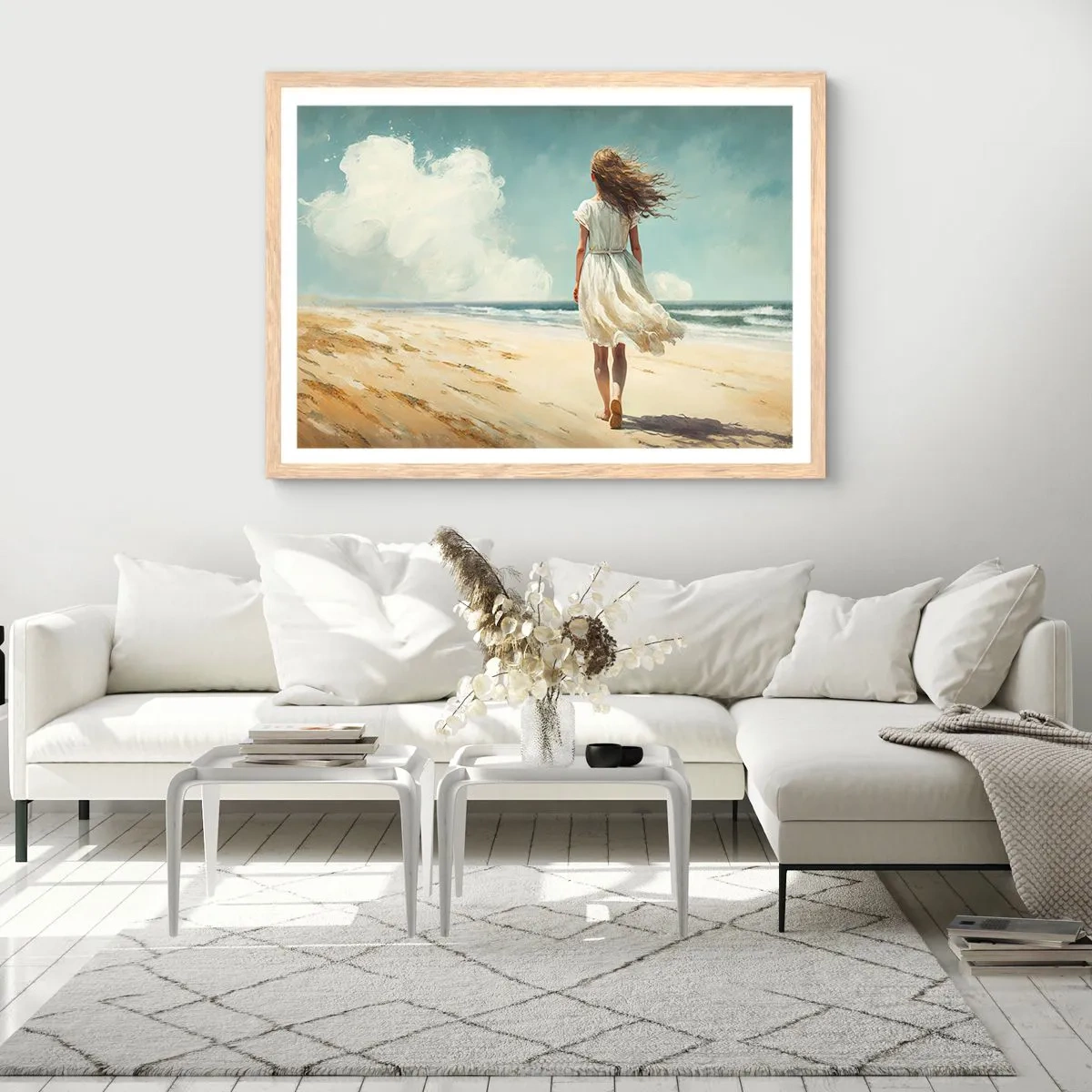 Poster in cornice rovere chiaro - Dove sole e vento si incontrano - 100x70 cm