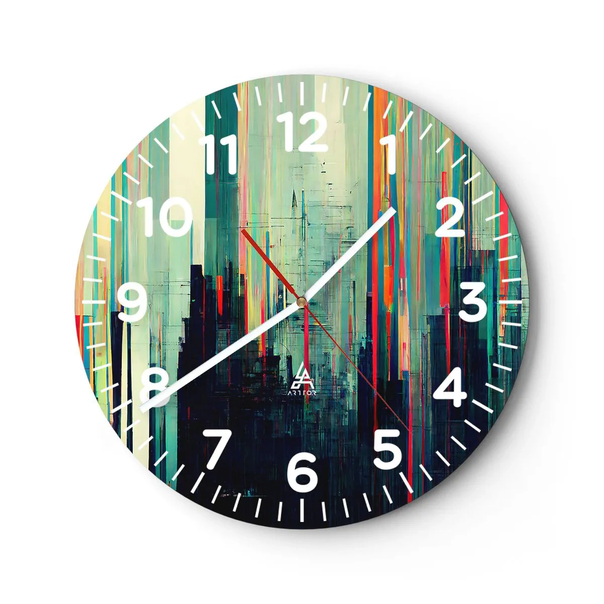 Orologio da parete - Orologio in Vetro - Città futuristica - 40x40 cm
