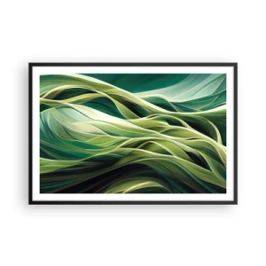 Poster in cornice nera - Gioco astratto in verde - 91x61 cm