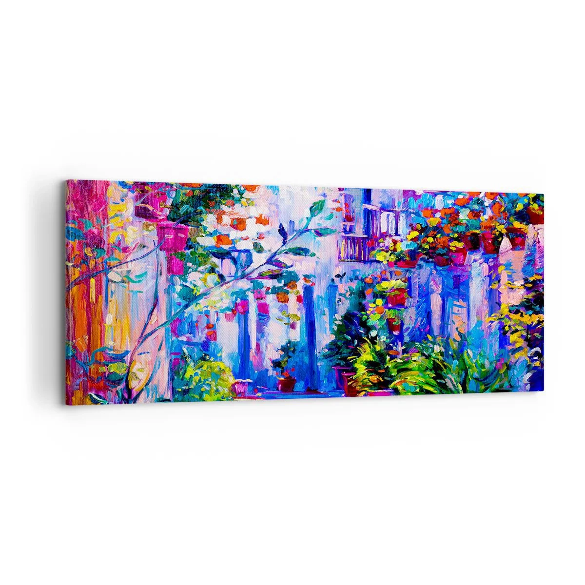 Quadro su tela - Stampe su Tela - Impressionismo: stradina italiana - 100x40 cm