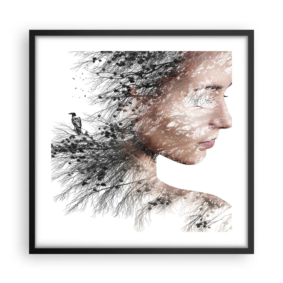 Poster in cornice nera - Lo spirito della foresta - 50x50 cm