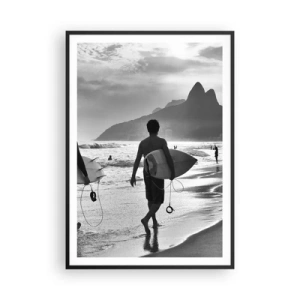 Poster in cornice nera - Samba su un'unica onda - 70x100 cm