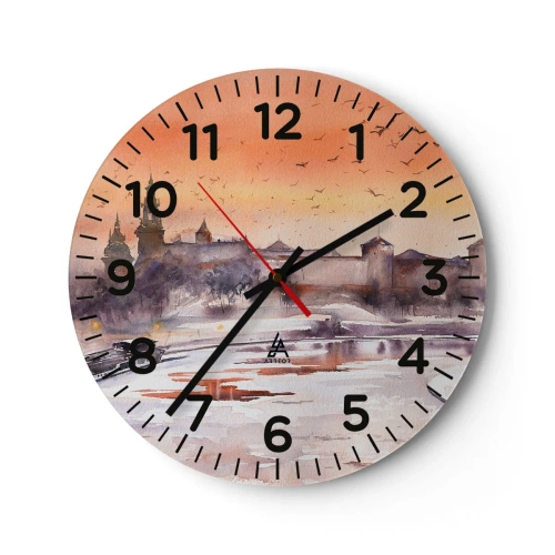 Orologio da parete - Orologio in Vetro - Tramonto reale - 40x40 cm