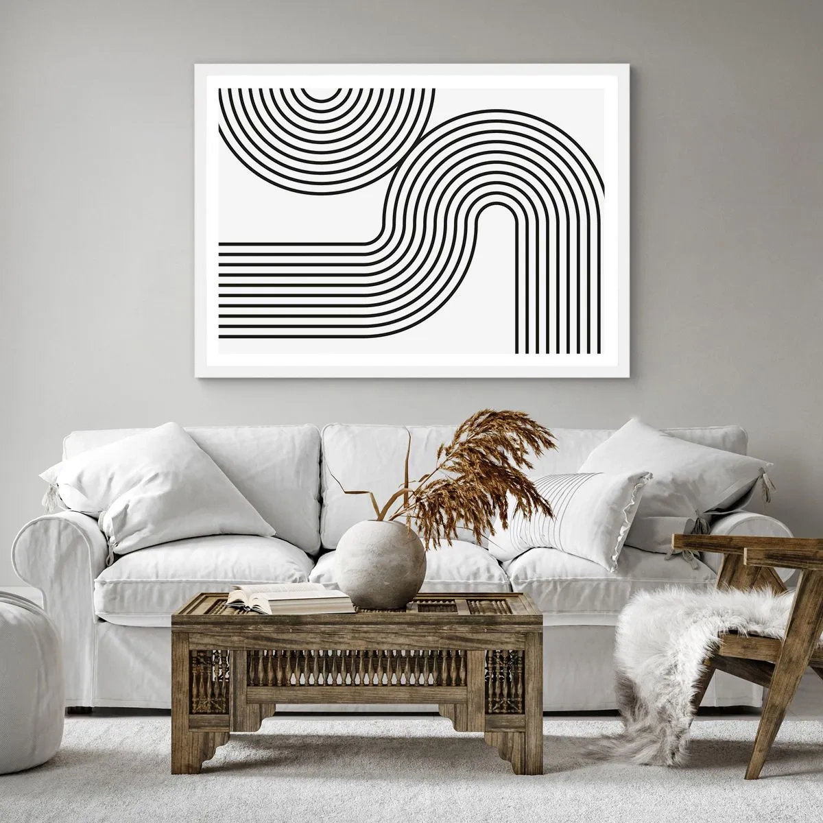 Poster in cornice bianca - In curva - 30x30 cm