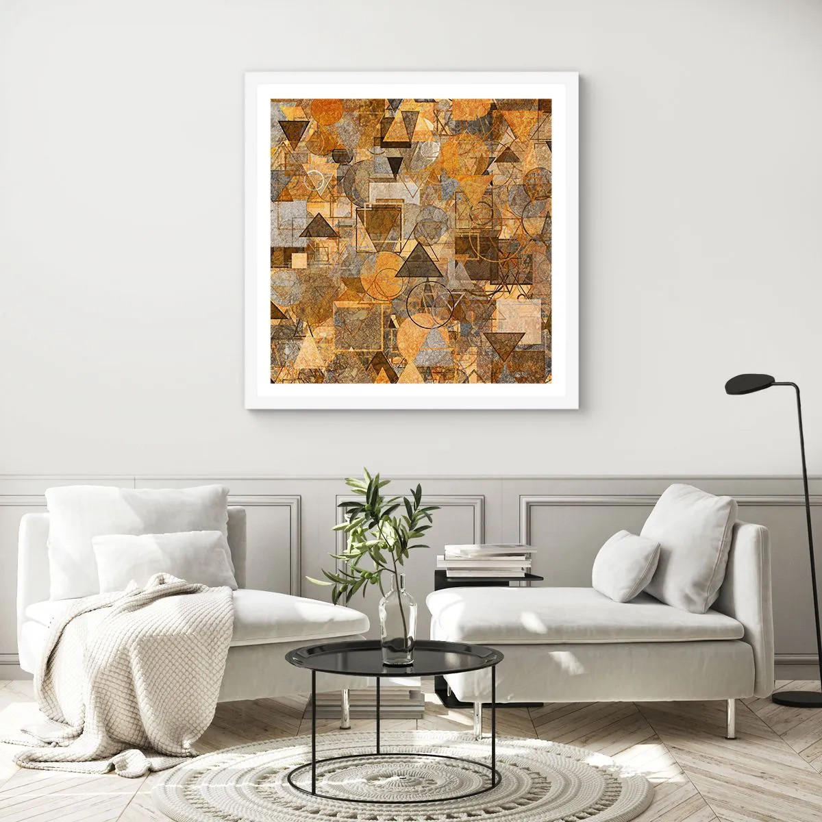 Poster in cornice bianca - Il mondo compreso nella forma - 50x50 cm