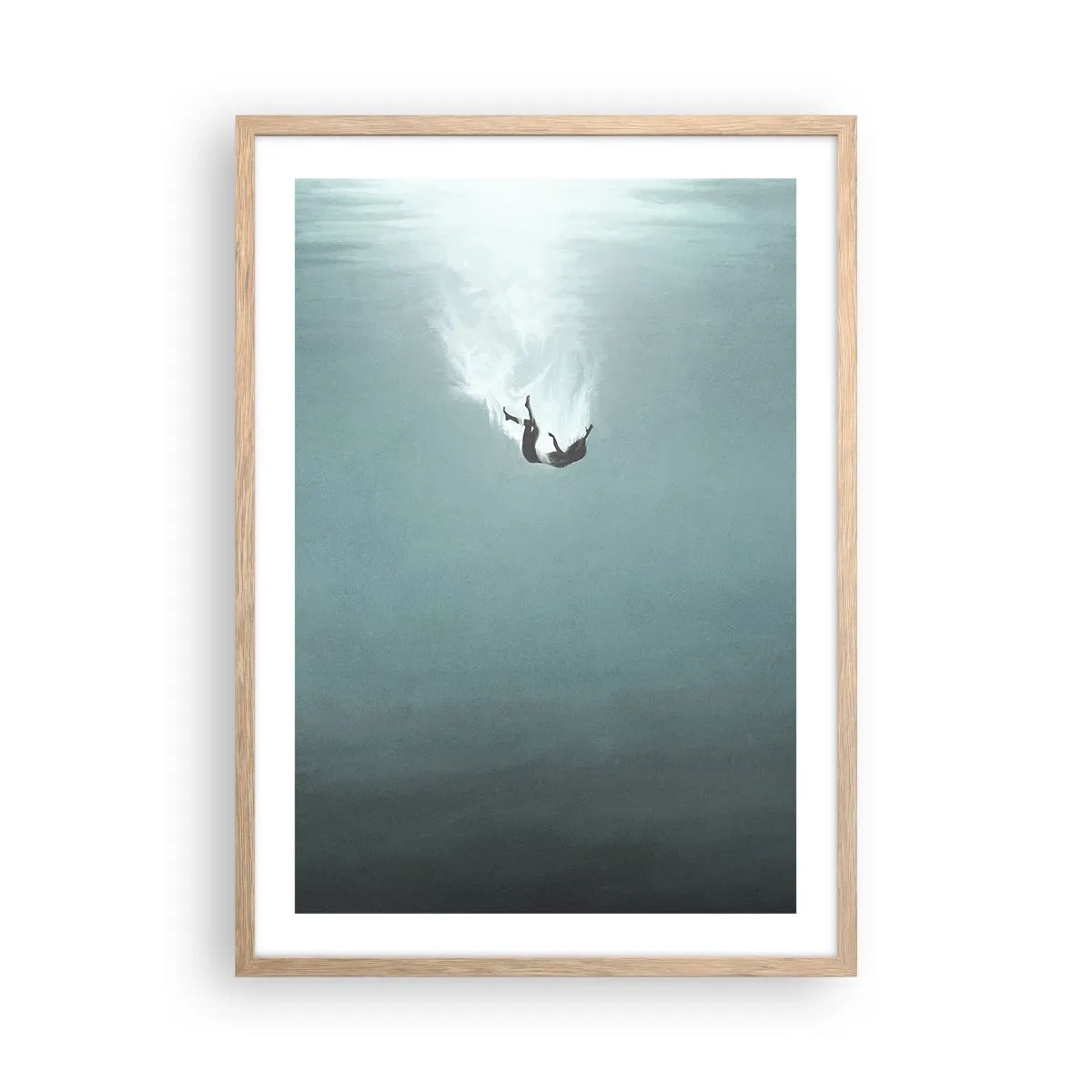 Poster in cornice rovere chiaro - Nell'abbraccio dell'oceano - 50x70 cm