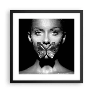 Poster in cornice nera - Il bacio delle farfalle - 40x40 cm