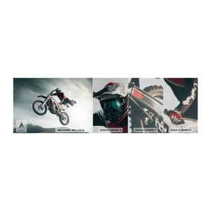 Campione di Fotomurale Premium Sand - No risk no fun - Motocross, Moto, Motociclista - 100x30 cm