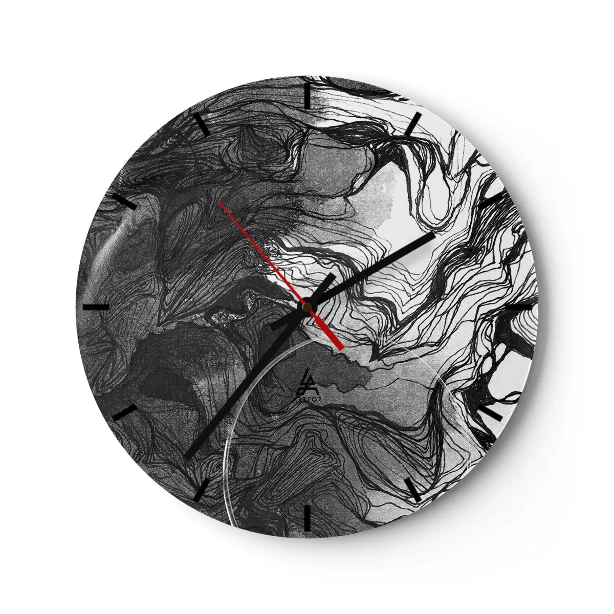 Orologio da parete - Orologio in Vetro - Aggrovigliata nei sogni - 40x40 cm