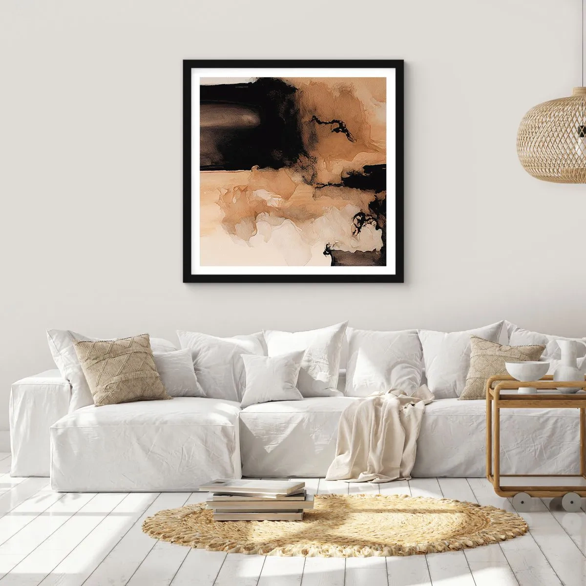 Poster in cornice nera - Astrazione intrigante - 50x50 cm