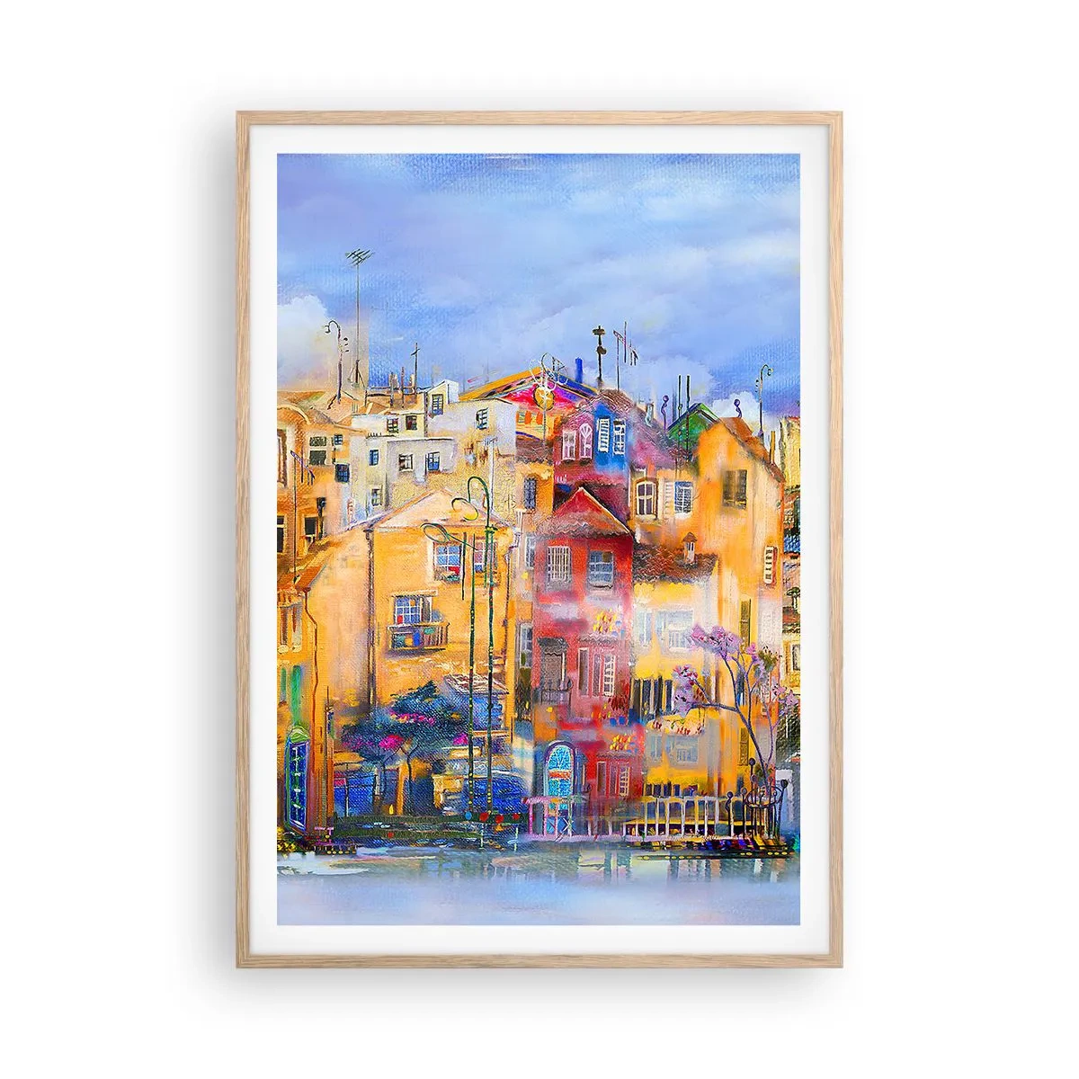 Poster in cornice rovere chiaro - Siamo insieme - 70x100 cm