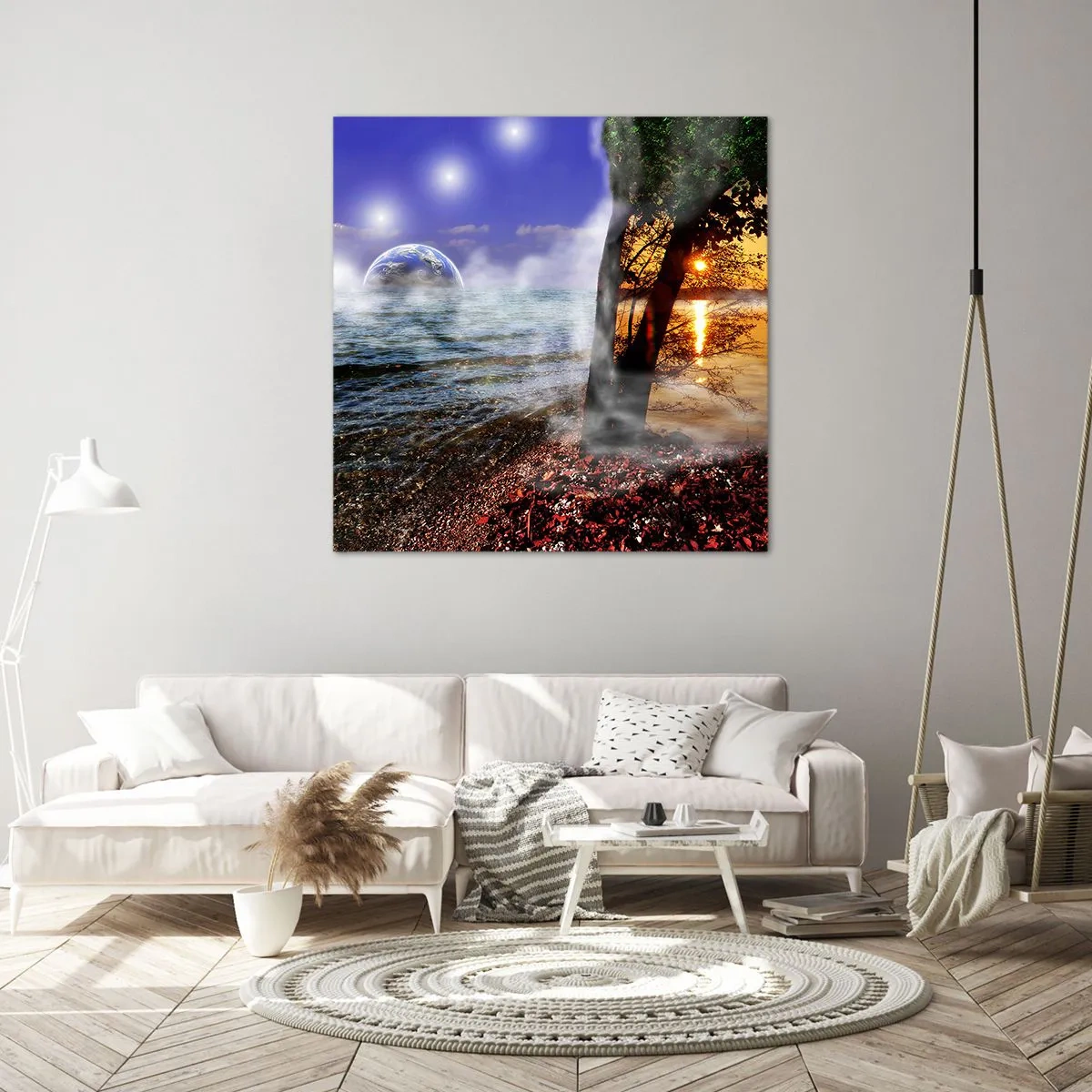 Quadro su tela - Stampe su Tela - Paesaggio surreale: unità della natura - 50x50 cm