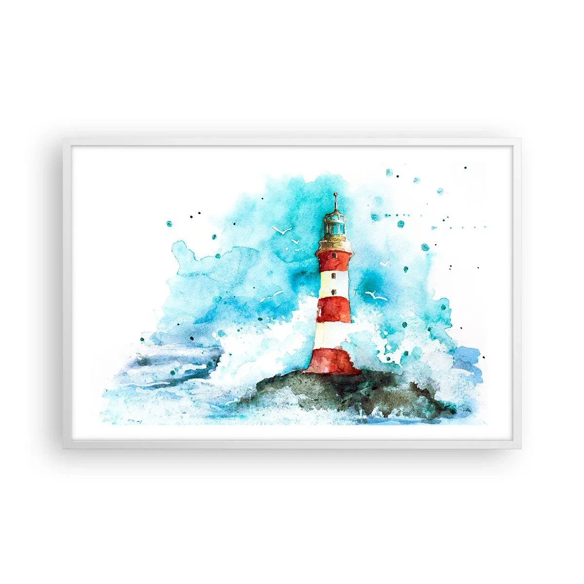 Poster in cornice bianca - L'unità dei quattro elementi - 91x61 cm