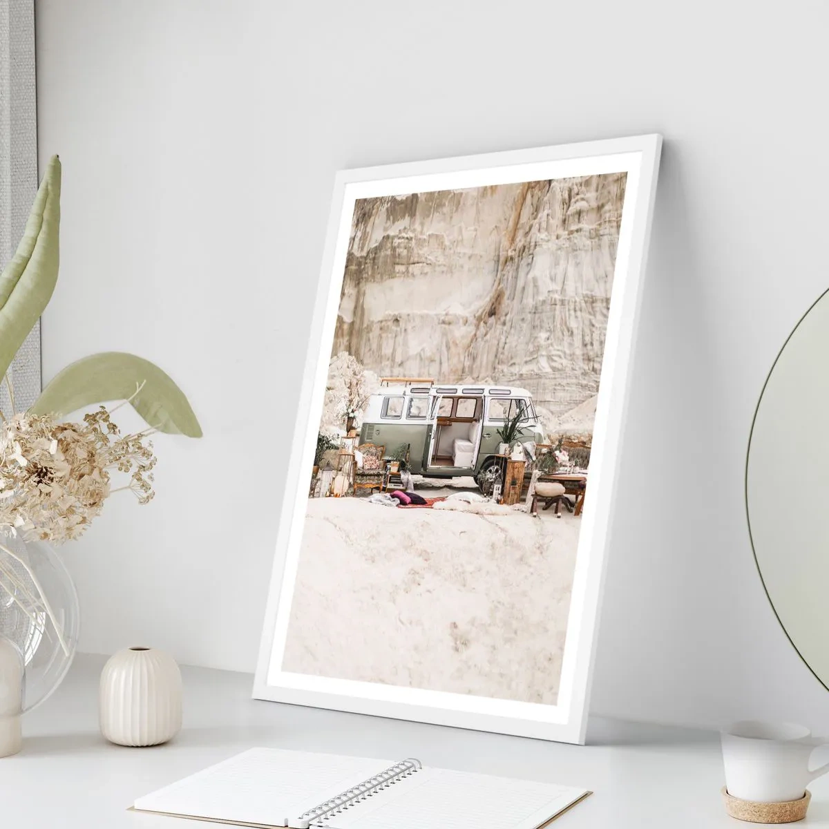 Poster in cornice bianca - è tempo di viaggiare - 61x91 cm