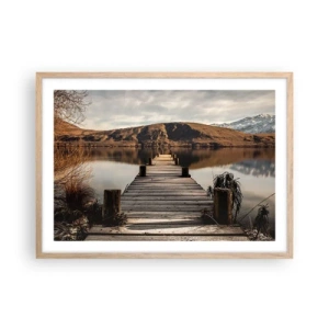 Poster in cornice rovere chiaro - Paesaggio nel silenzio - 70x50 cm