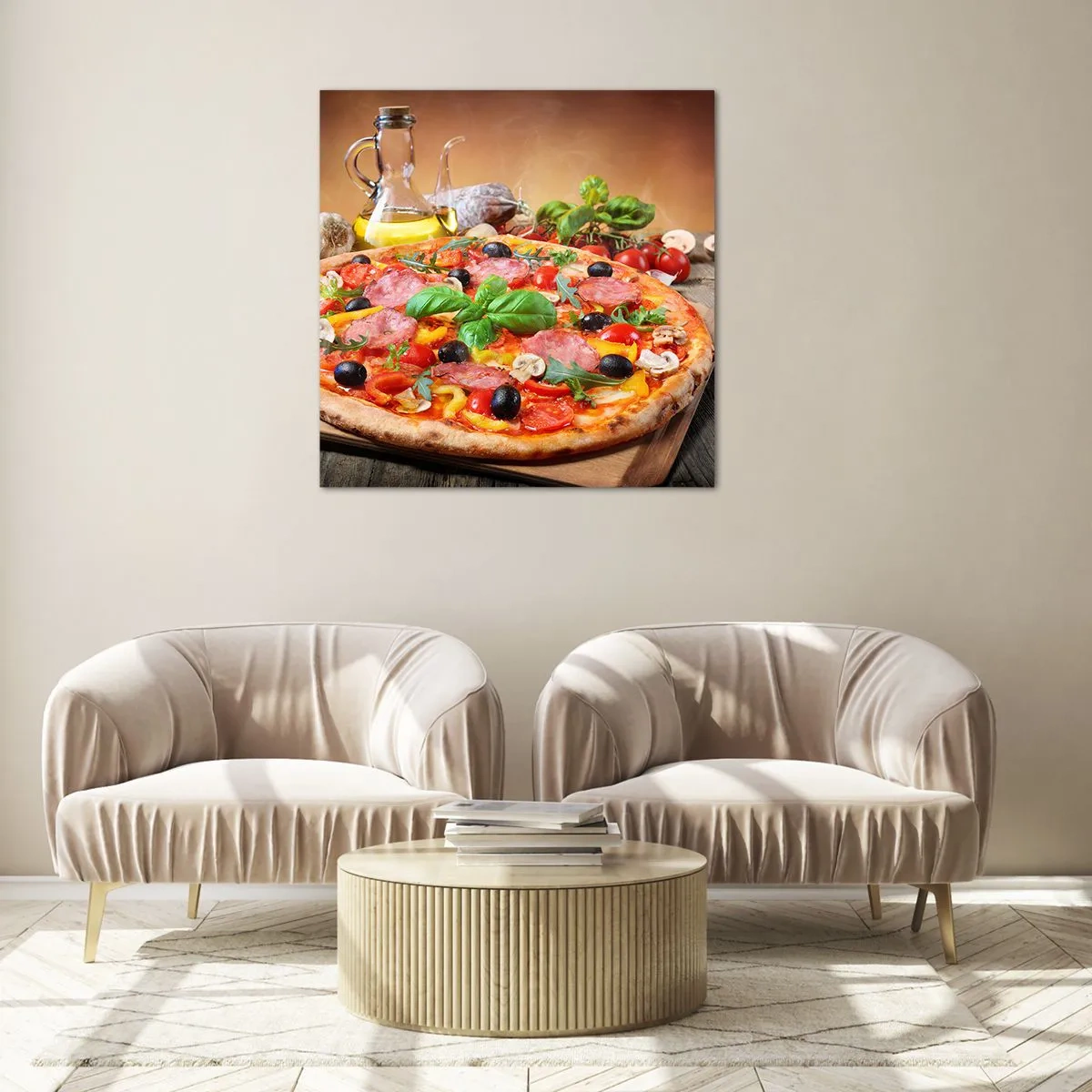 Quadro su vetro - Con gusto veramente italiano - 70x70 cm
