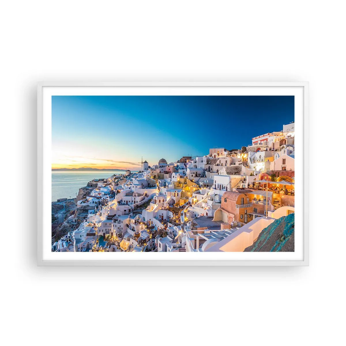 Poster in cornice bianca - Essenza della grecità - 91x61 cm